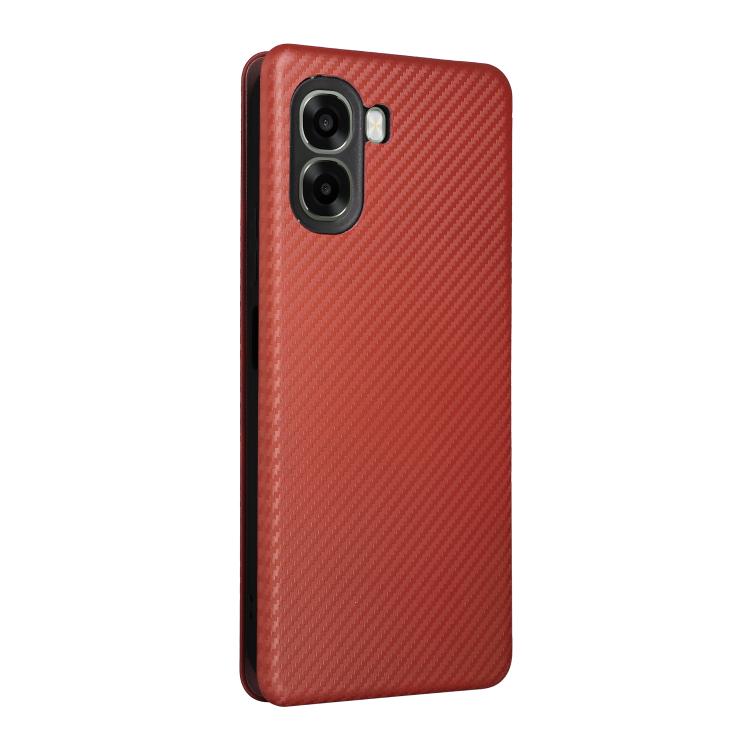 For OPPO A6x 5G / 4G Carbon Fiber Texture Flip Leather Phone Case