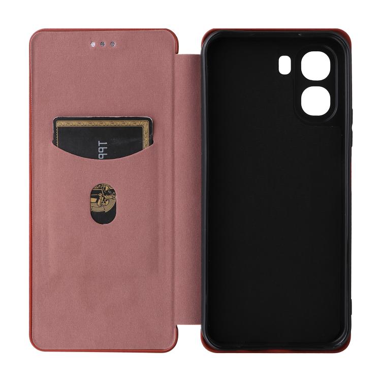 For OPPO A6x 5G / 4G Carbon Fiber Texture Flip Leather Phone Case