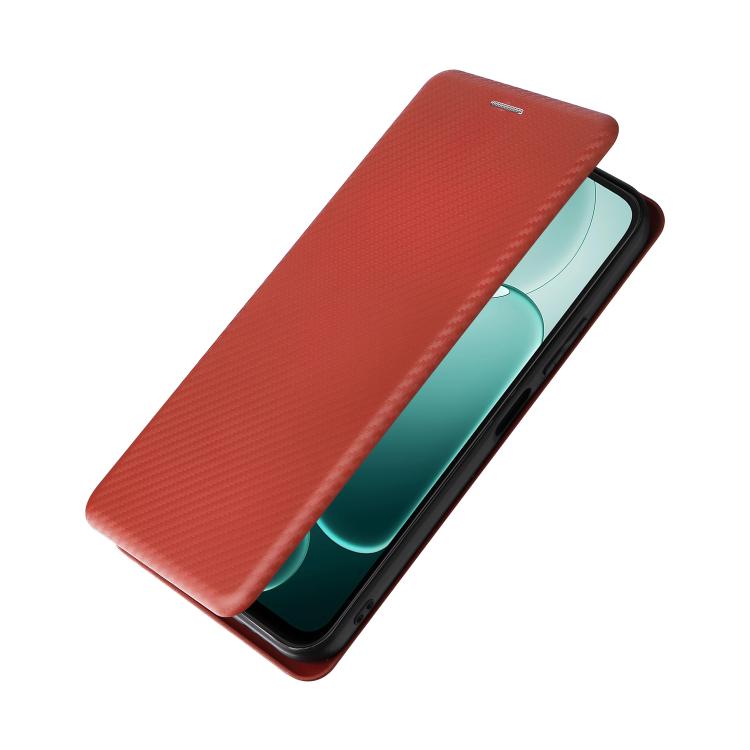 For OPPO A6x 5G / 4G Carbon Fiber Texture Flip Leather Phone Case