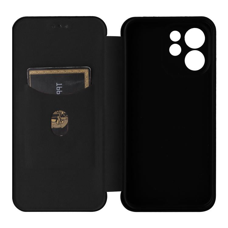 For OPPO Reno15 F 5G Carbon Fiber Texture Flip Leather Phone Case