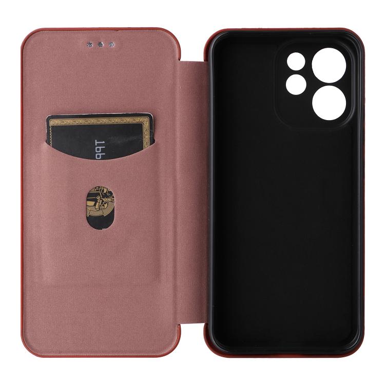 For OPPO Reno15 F 5G Carbon Fiber Texture Flip Leather Phone Case