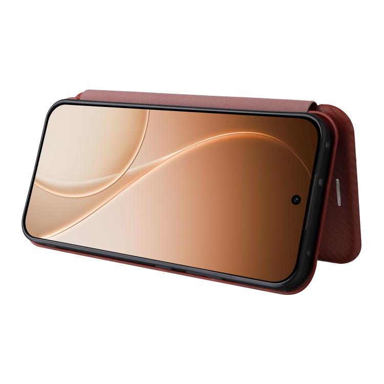 For OPPO Reno15 F 5G Carbon Fiber Texture Flip Leather Phone Case