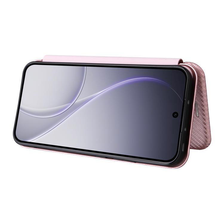 For OPPO Reno15 5G Global Carbon Fiber Texture Flip Leather Phone Case