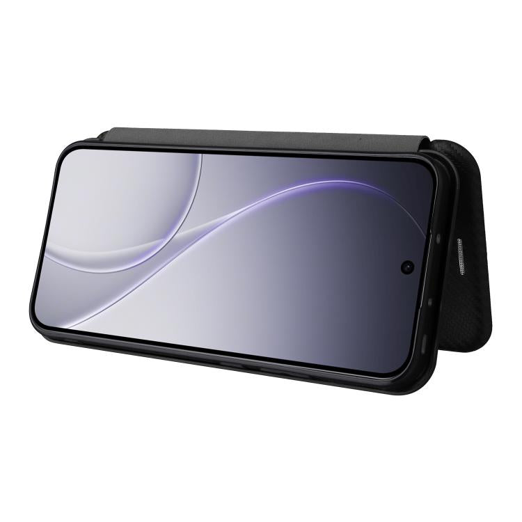For OPPO Reno15 5G Global Carbon Fiber Texture Flip Leather Phone Case