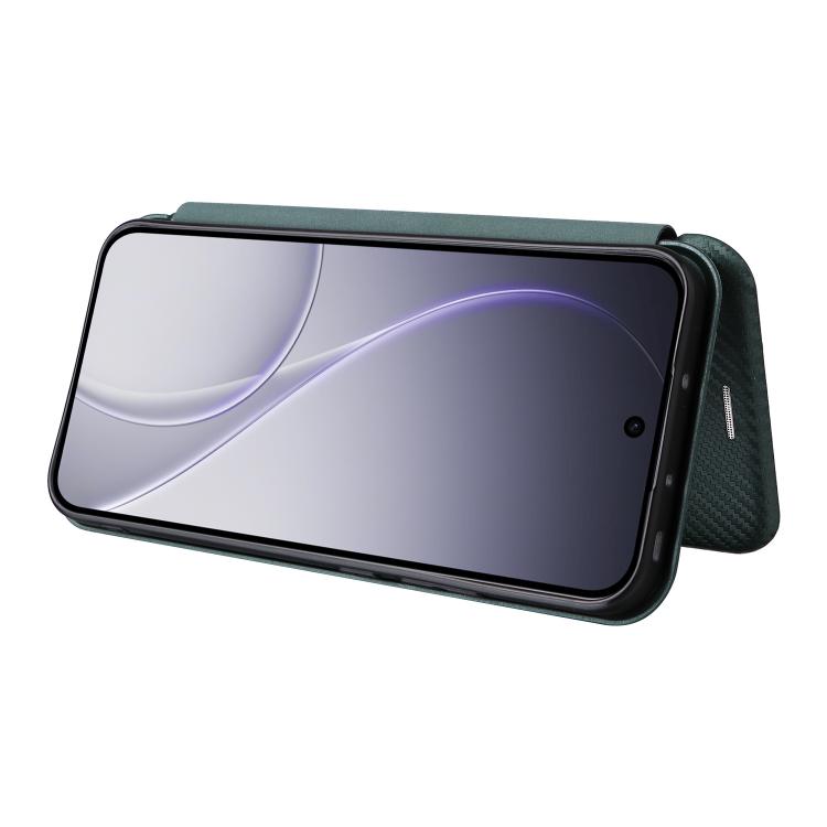 For OPPO Reno15 5G Global Carbon Fiber Texture Flip Leather Phone Case