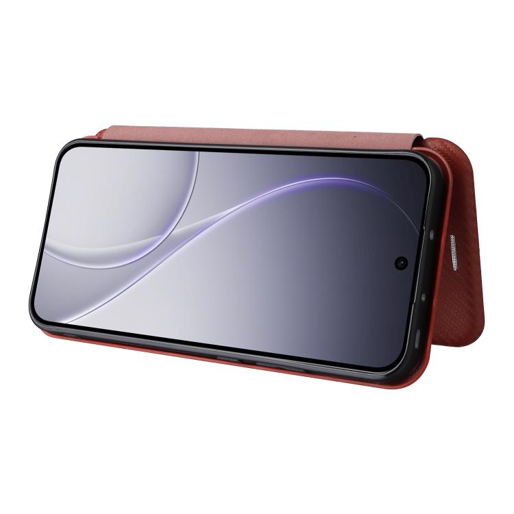 For OPPO Reno15 5G Global Carbon Fiber Texture Flip Leather Phone Case