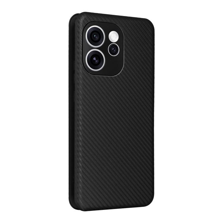 For OPPO Reno15 Pro Max 5G Global Carbon Fiber Texture Flip Leather Phone Case
