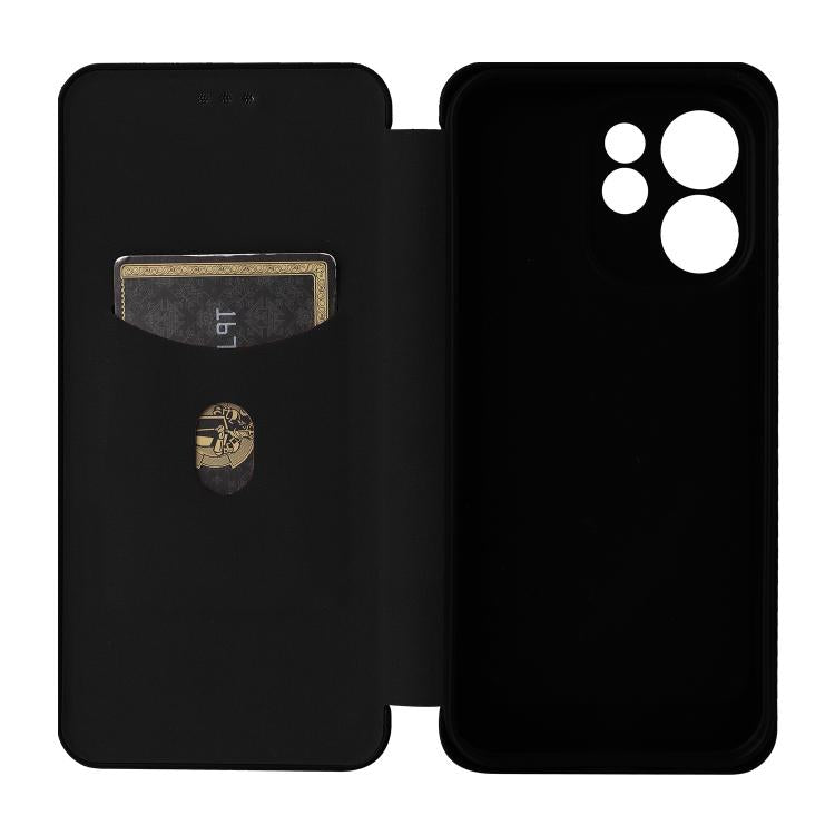 For OPPO Reno15 Pro Max 5G Global Carbon Fiber Texture Flip Leather Phone Case