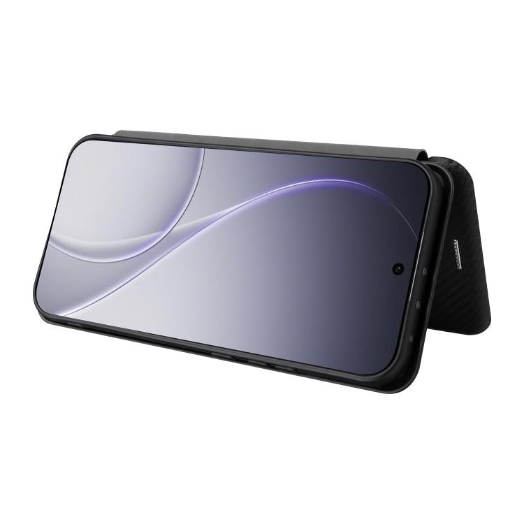 For OPPO Reno15 Pro Max 5G Global Carbon Fiber Texture Flip Leather Phone Case
