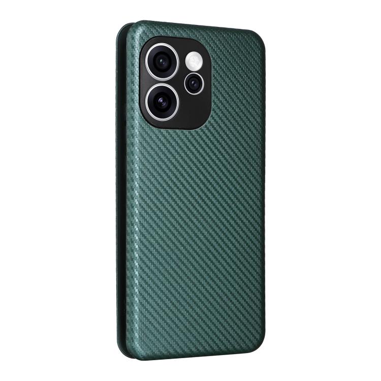 For OPPO Reno15 Pro Max 5G Global Carbon Fiber Texture Flip Leather Phone Case