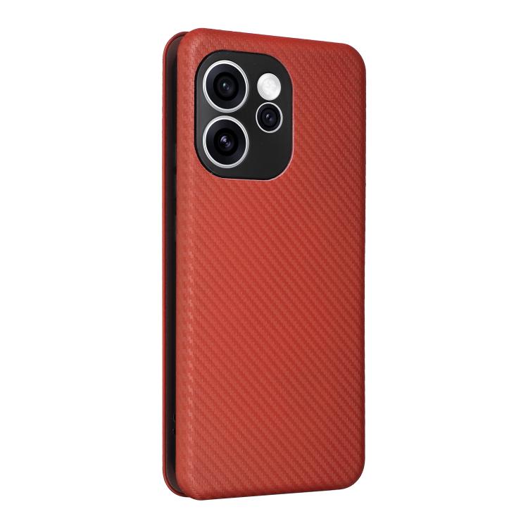 For OPPO Reno15 Pro Max 5G Global Carbon Fiber Texture Flip Leather Phone Case