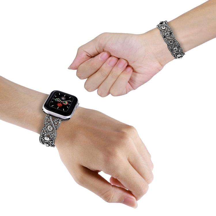 Diamonds Twist Metal Watch Band For Apple Watch Series 10 42mm