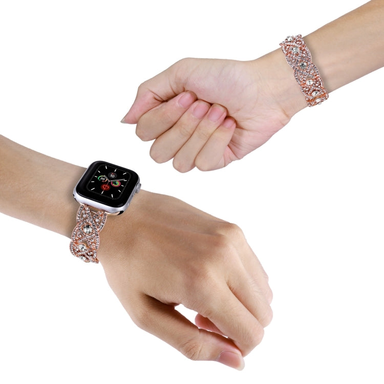 Diamonds Twist Metal Watch Band For Apple Watch Series 10 42mm