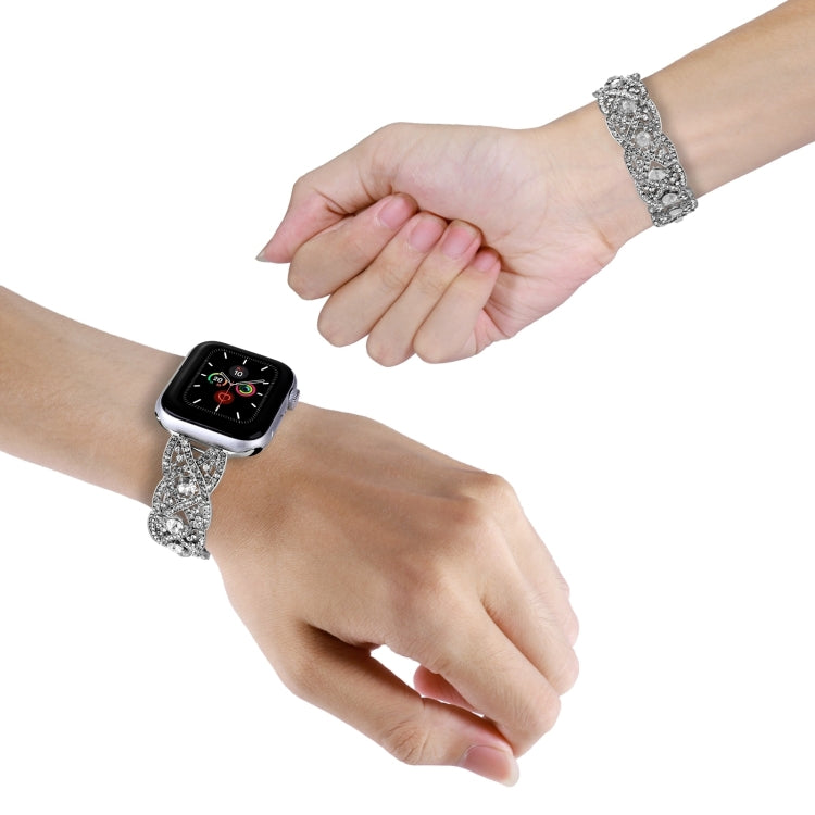 Diamonds Twist Metal Watch Band For Apple Watch Series 10 42mm