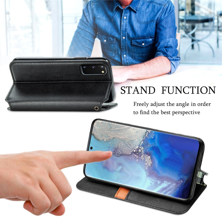 For Samsung Galaxy S20 Cubic Grid Pressed Horizontal Flip Magnetic Leather Case with Holder & Card Slots & Wallet