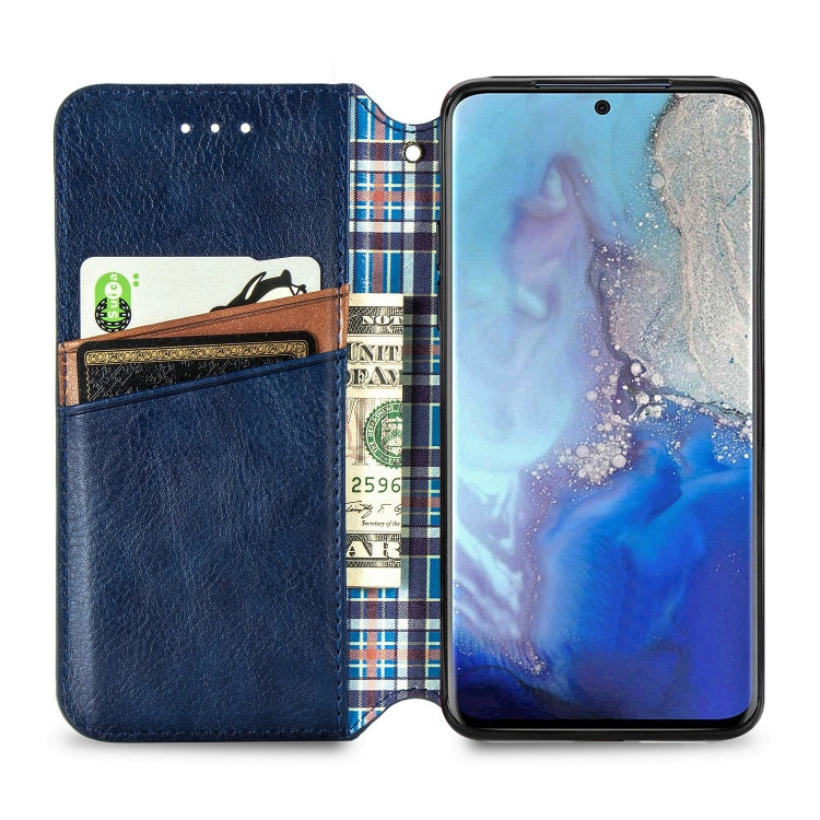 For Samsung Galaxy S20 Cubic Grid Pressed Horizontal Flip Magnetic Leather Case with Holder & Card Slots & Wallet