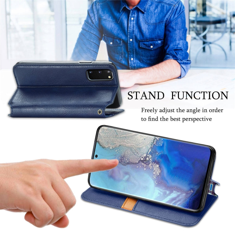 For Samsung Galaxy S20 Cubic Grid Pressed Horizontal Flip Magnetic Leather Case with Holder & Card Slots & Wallet