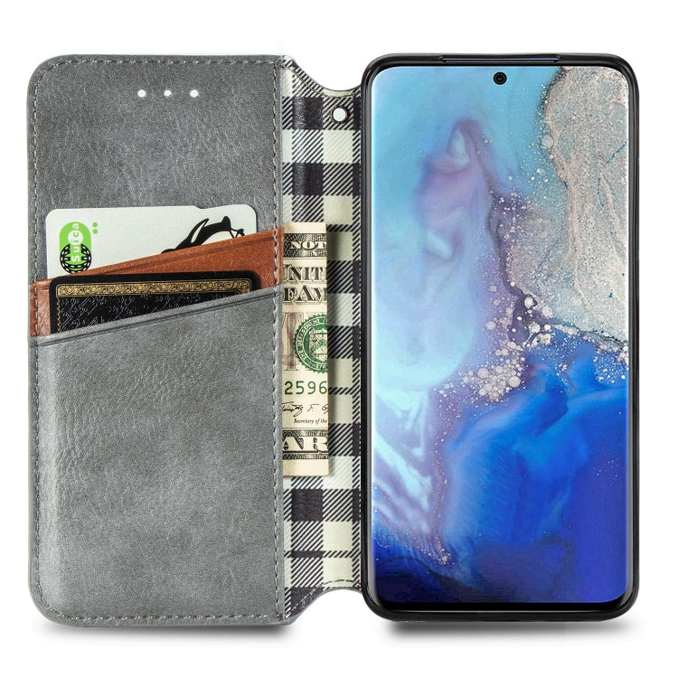 For Samsung Galaxy S20 Cubic Grid Pressed Horizontal Flip Magnetic Leather Case with Holder & Card Slots & Wallet