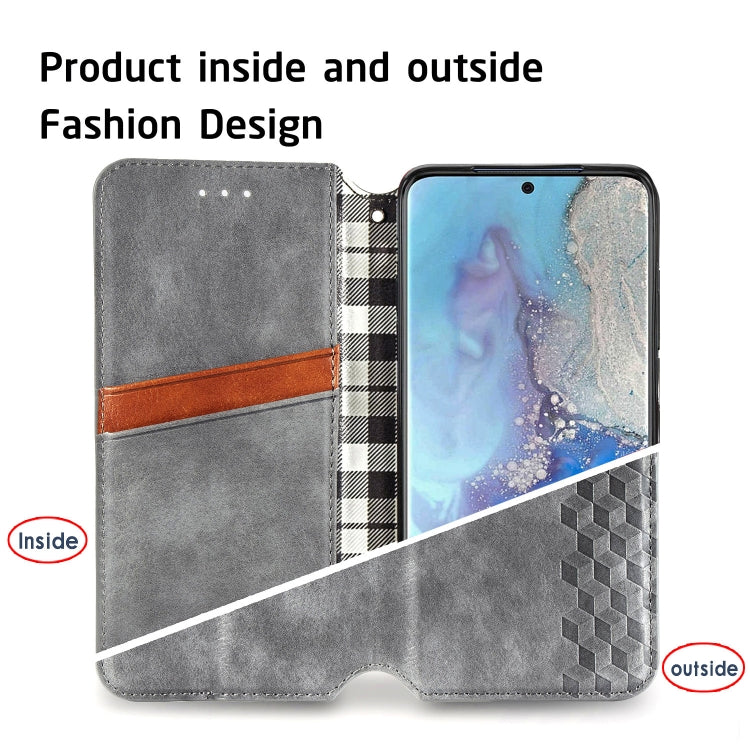 For Samsung Galaxy S20 Cubic Grid Pressed Horizontal Flip Magnetic Leather Case with Holder & Card Slots & Wallet