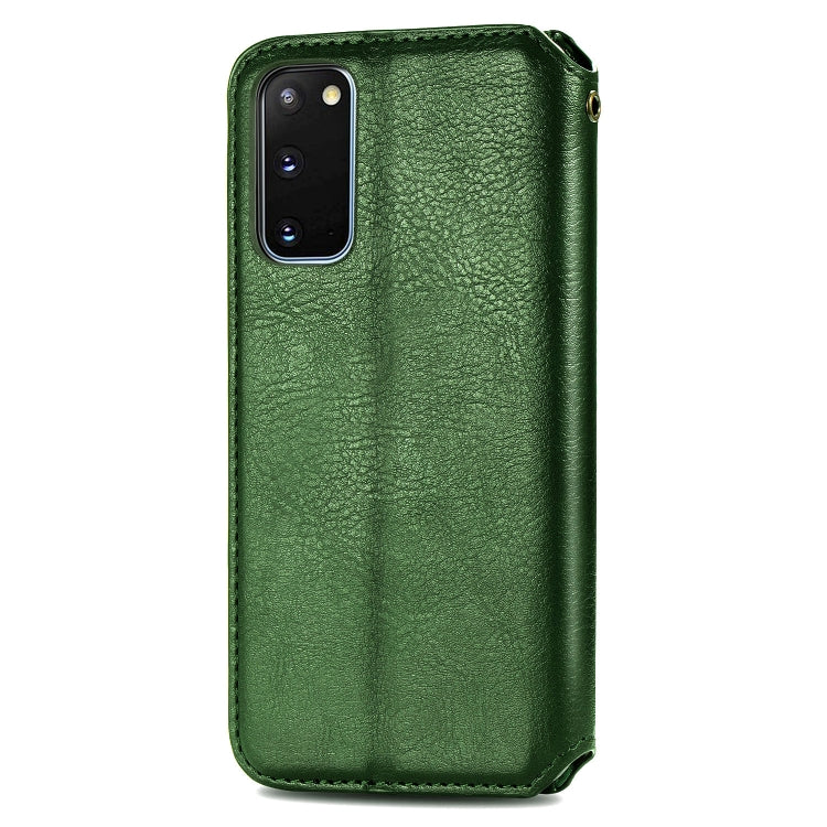 For Samsung Galaxy S20 Cubic Grid Pressed Horizontal Flip Magnetic Leather Case with Holder & Card Slots & Wallet