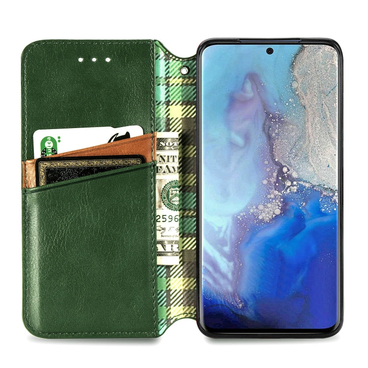 For Samsung Galaxy S20 Cubic Grid Pressed Horizontal Flip Magnetic Leather Case with Holder & Card Slots & Wallet