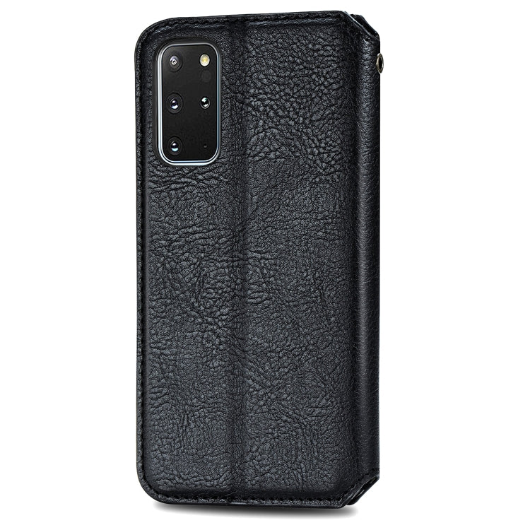 For Samsung Galaxy S20+ Cubic Grid Pressed Horizontal Flip Magnetic Leather Case with Holder & Card Slots & Wallet