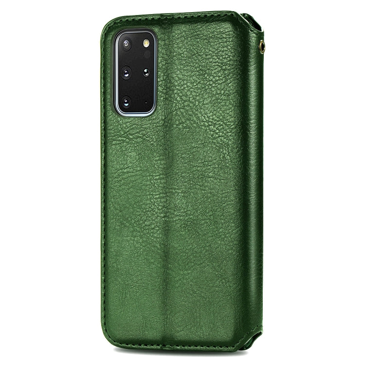 For Samsung Galaxy S20+ Cubic Grid Pressed Horizontal Flip Magnetic Leather Case with Holder & Card Slots & Wallet