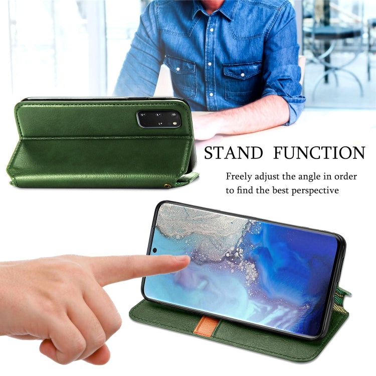 For Samsung Galaxy S20+ Cubic Grid Pressed Horizontal Flip Magnetic Leather Case with Holder & Card Slots & Wallet