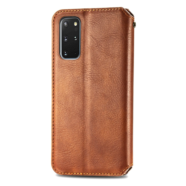 For Samsung Galaxy S20+ Cubic Grid Pressed Horizontal Flip Magnetic Leather Case with Holder & Card Slots & Wallet