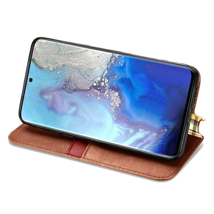 For Samsung Galaxy S20+ Cubic Grid Pressed Horizontal Flip Magnetic Leather Case with Holder & Card Slots & Wallet