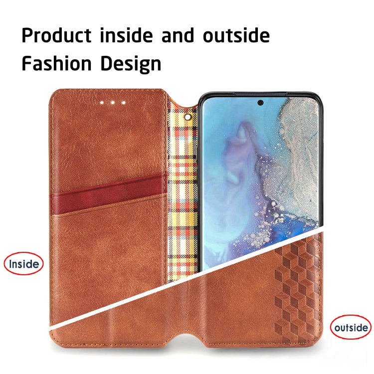 For Samsung Galaxy S20+ Cubic Grid Pressed Horizontal Flip Magnetic Leather Case with Holder & Card Slots & Wallet