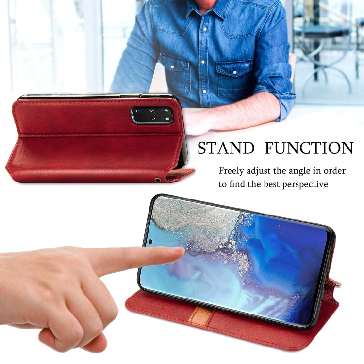 For Samsung Galaxy S20+ Cubic Grid Pressed Horizontal Flip Magnetic Leather Case with Holder & Card Slots & Wallet