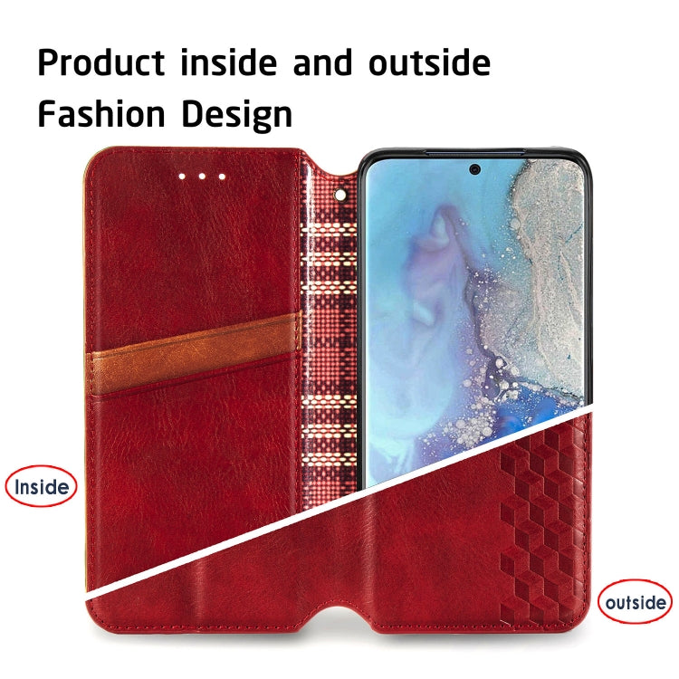 For Samsung Galaxy S20+ Cubic Grid Pressed Horizontal Flip Magnetic Leather Case with Holder & Card Slots & Wallet