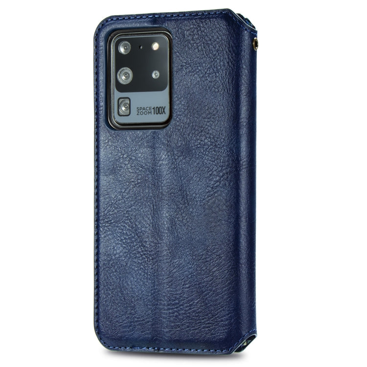 For Samsung Galaxy S20 Ultra Cubic Grid Pressed Horizontal Flip Magnetic Leather Case with Holder & Card Slots & Wallet