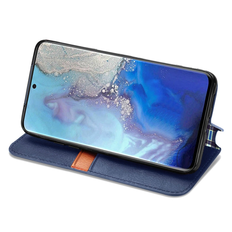 For Samsung Galaxy S20 Ultra Cubic Grid Pressed Horizontal Flip Magnetic Leather Case with Holder & Card Slots & Wallet