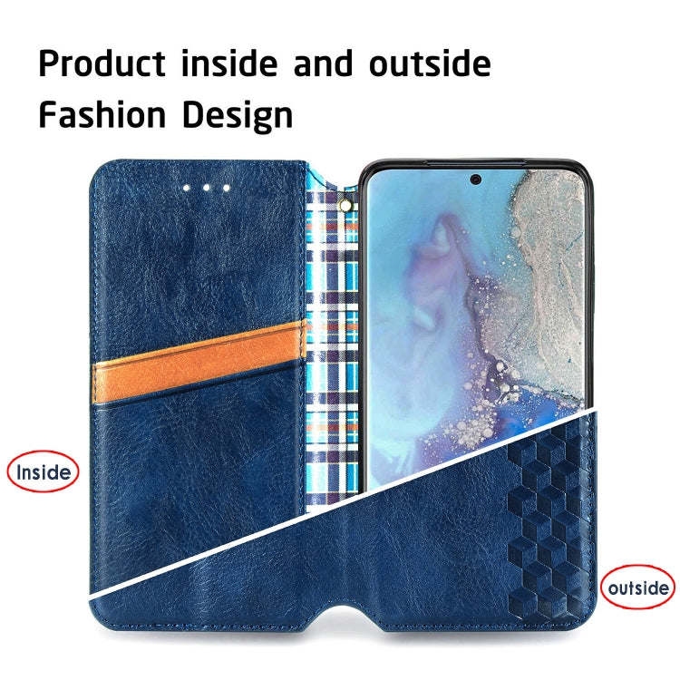 For Samsung Galaxy S20 Ultra Cubic Grid Pressed Horizontal Flip Magnetic Leather Case with Holder & Card Slots & Wallet
