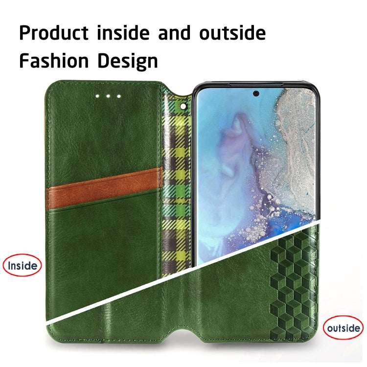 For Samsung Galaxy S20 Ultra Cubic Grid Pressed Horizontal Flip Magnetic Leather Case with Holder & Card Slots & Wallet