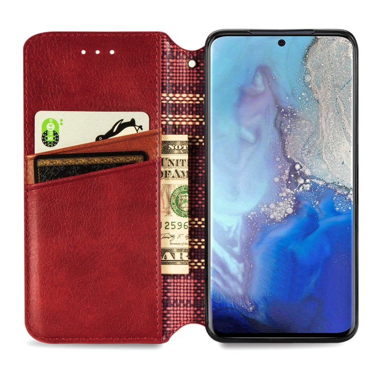 For Samsung Galaxy S20 Ultra Cubic Grid Pressed Horizontal Flip Magnetic Leather Case with Holder & Card Slots & Wallet