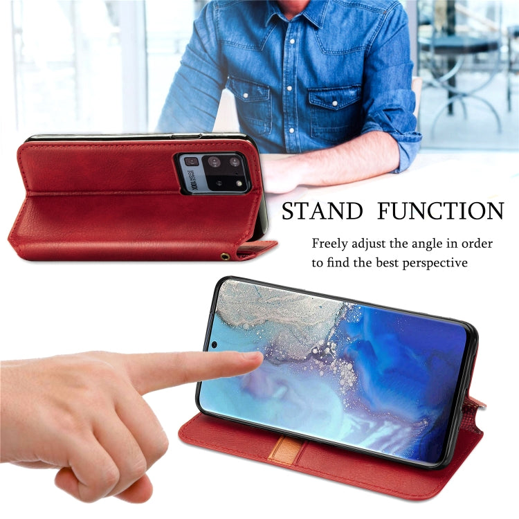 For Samsung Galaxy S20 Ultra Cubic Grid Pressed Horizontal Flip Magnetic Leather Case with Holder & Card Slots & Wallet