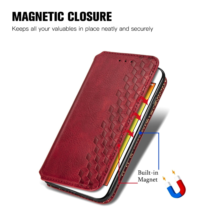 For iPhone 8 Plus & 7Plus Cubic Grid Pressed Horizontal Flip Magnetic Leather Case with Holder & Card Slots & Wallet
