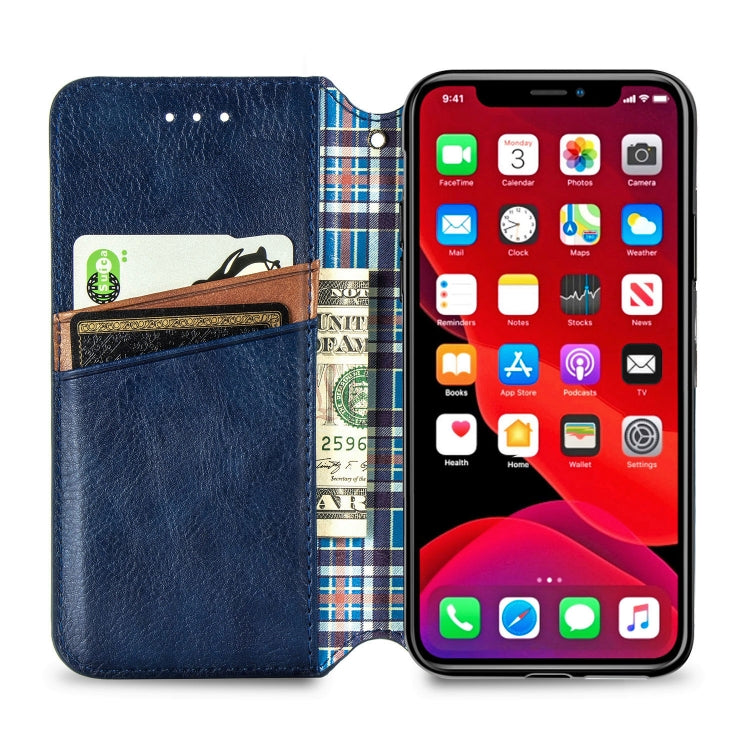 For iPhone XR Cubic Grid Pressed Horizontal Flip Magnetic Leather Case with Holder & Card Slots & Wallet