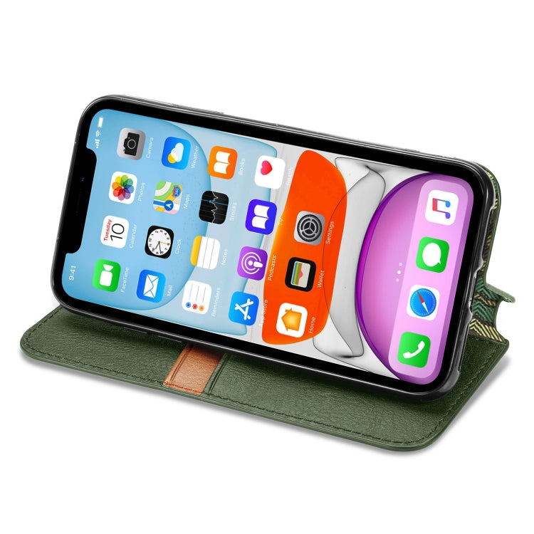 For iPhone XR Cubic Grid Pressed Horizontal Flip Magnetic Leather Case with Holder & Card Slots & Wallet