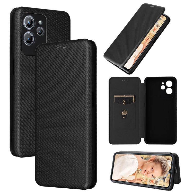 For Oukitel C32 Carbon Fiber Texture Flip Leather Phone Case
