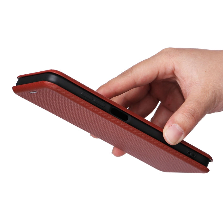 For Oukitel C32 Carbon Fiber Texture Flip Leather Phone Case