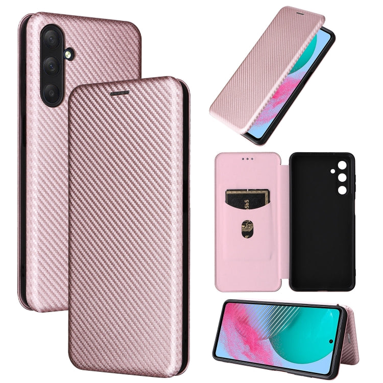 For Samsung Galaxy M54 5G Carbon Fiber Texture Flip Leather Phone Case