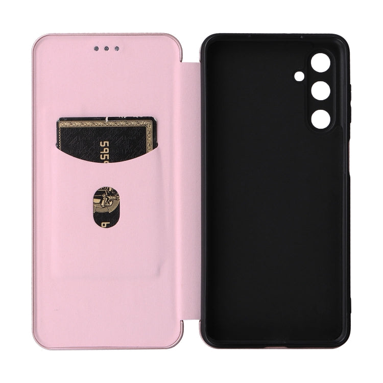 For Samsung Galaxy M54 5G Carbon Fiber Texture Flip Leather Phone Case