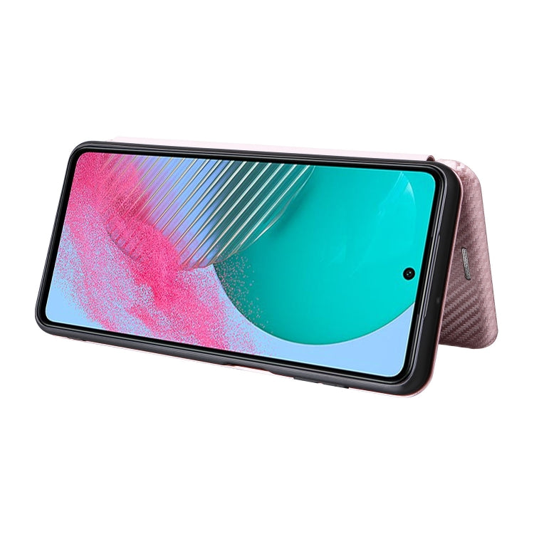For Samsung Galaxy M54 5G Carbon Fiber Texture Flip Leather Phone Case