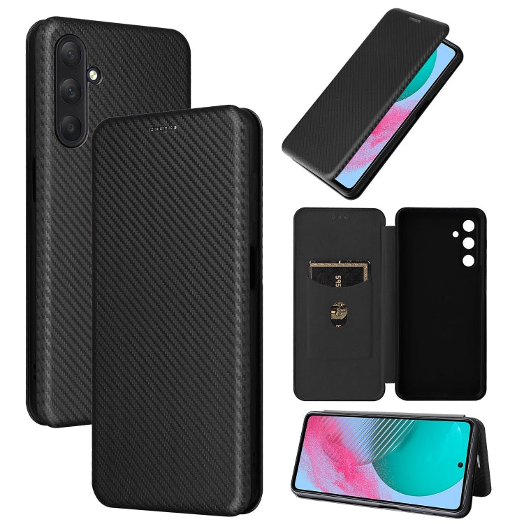 For Samsung Galaxy M54 5G Carbon Fiber Texture Flip Leather Phone Case