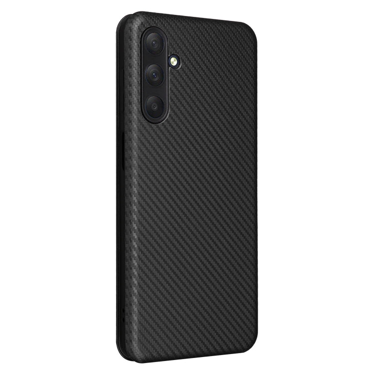 For Samsung Galaxy M54 5G Carbon Fiber Texture Flip Leather Phone Case