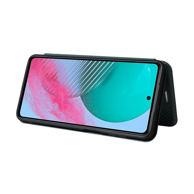 For Samsung Galaxy M54 5G Carbon Fiber Texture Flip Leather Phone Case